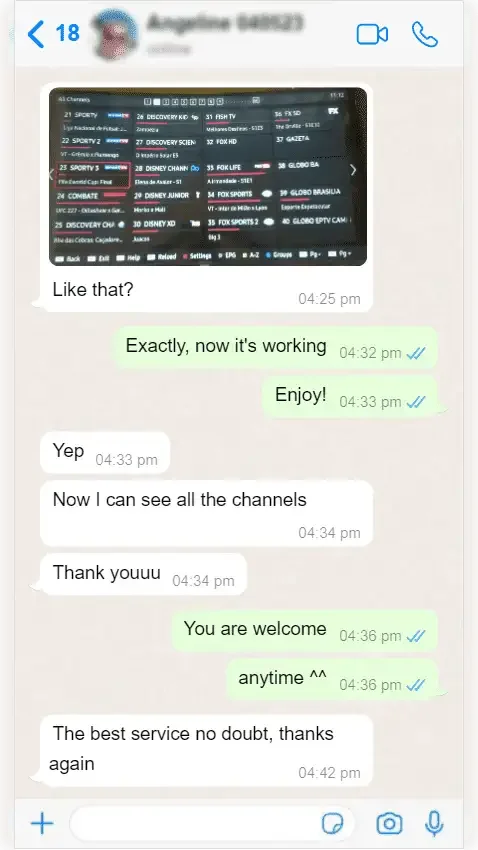WhatsApp customer review screenshot